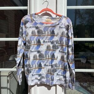 ATF All Things Fabulous Winter Scape Motif Sweatshirt